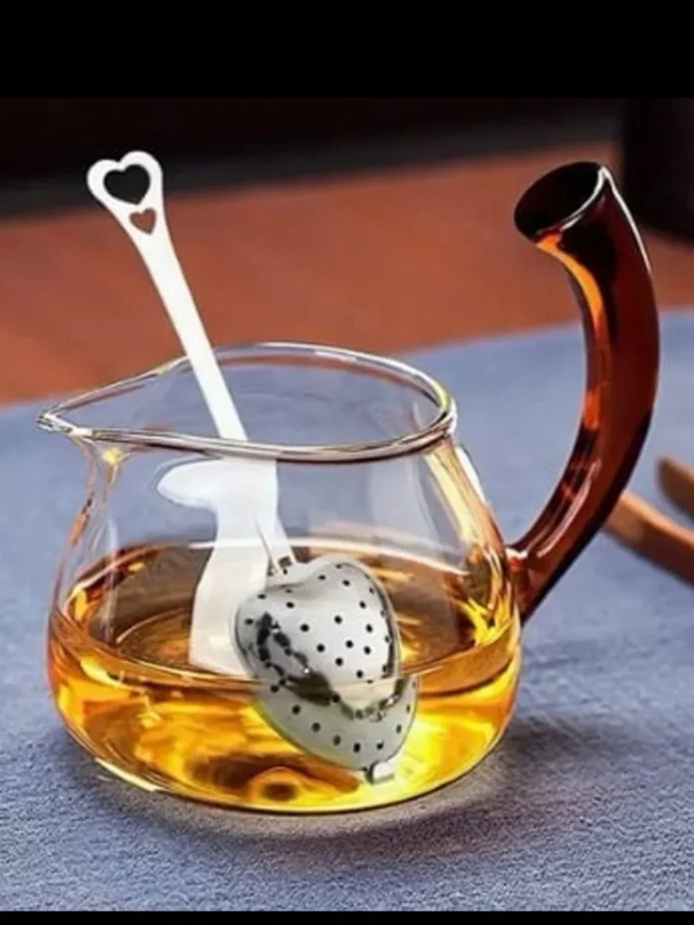 Heart-Shaped Stainless Steel 2 Piece Tea Infuser Set New